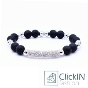 צמיד חרוז יוקרה צינורית כסף