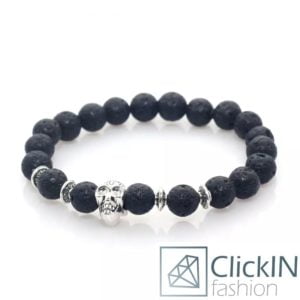 צמיד חרוז גולגולת כסף