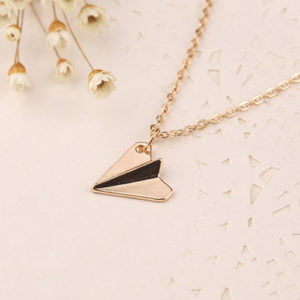 שרשרת מטוס נייר צבע זהב