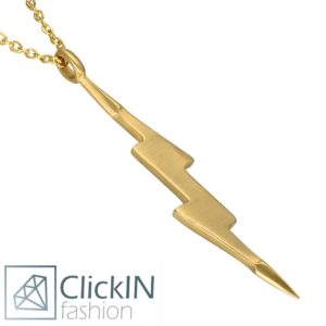 שרשרת תליון ברק טיטניום זהב